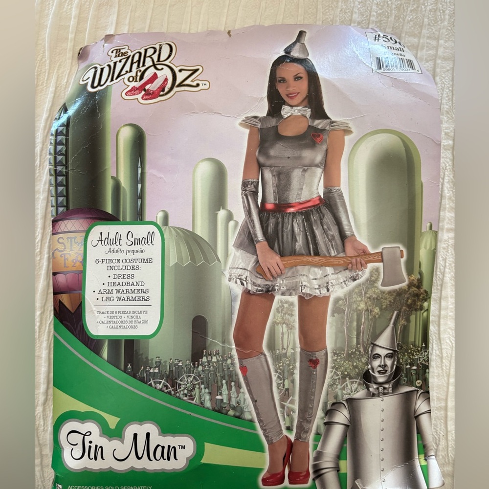 Wizard of Oz Silver Tin Man Halloween Costume Ladies Size Small